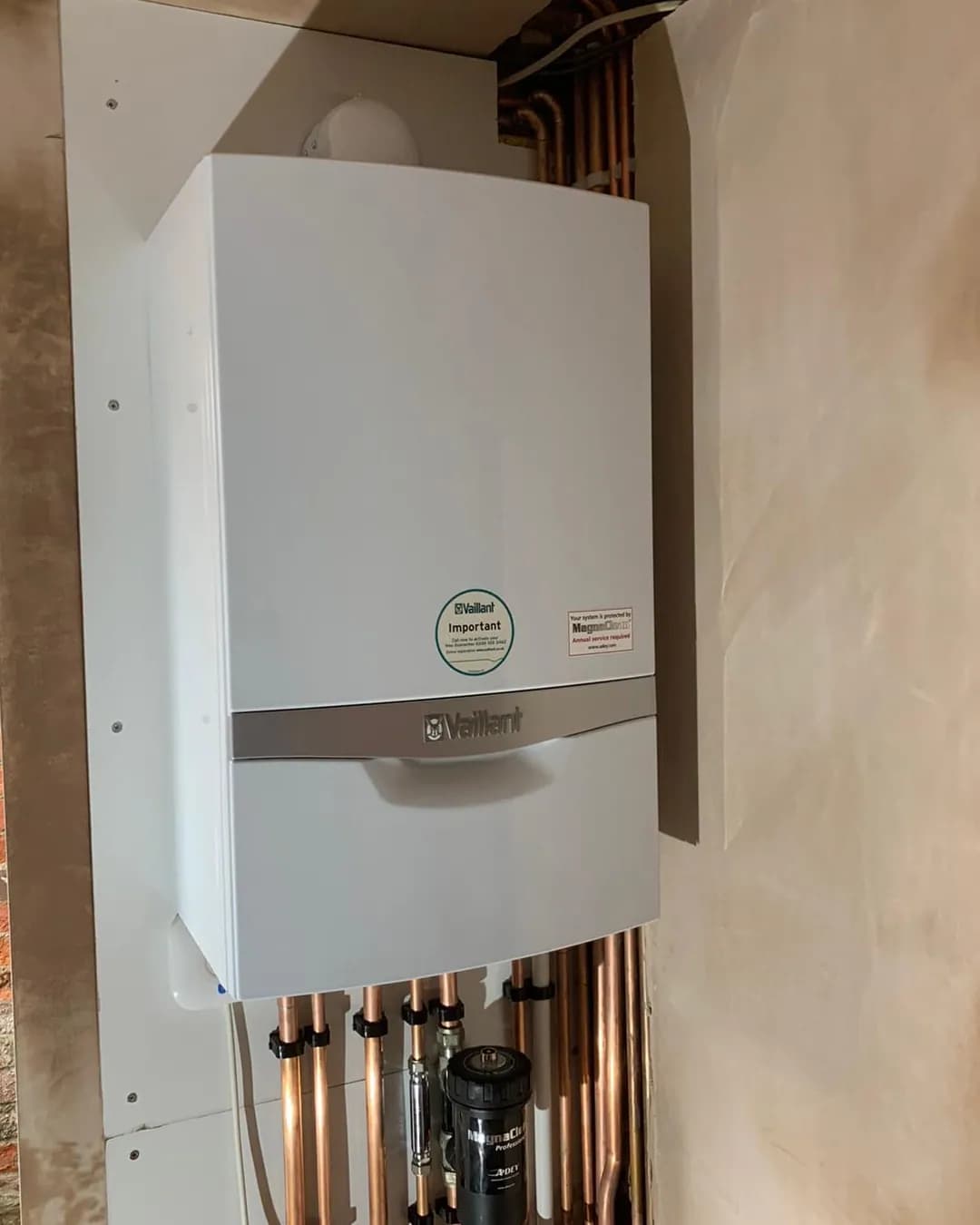 Vaillant gas boiler relocated to a new extension by Sharp Heating